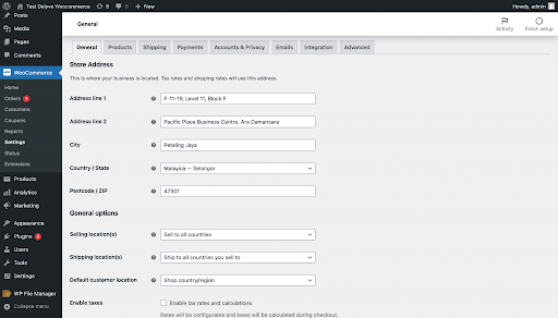 delyva woocommerce configuration