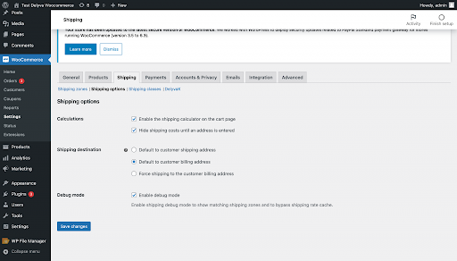 delyva woocommerce configuration